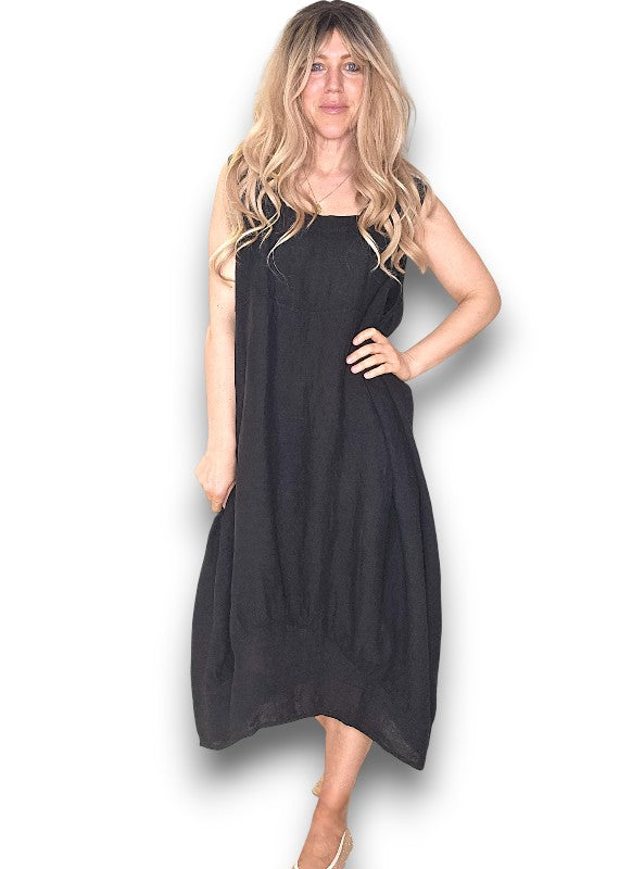 Black Plain Maxi Tank Dress