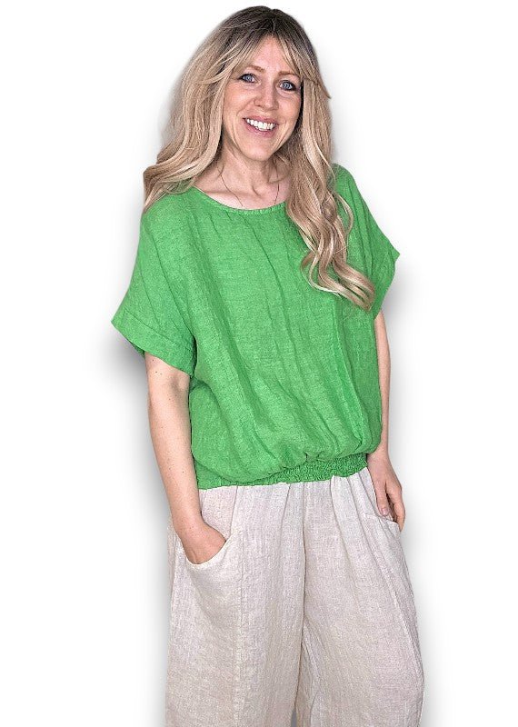 Bright Green Split Back River Tee