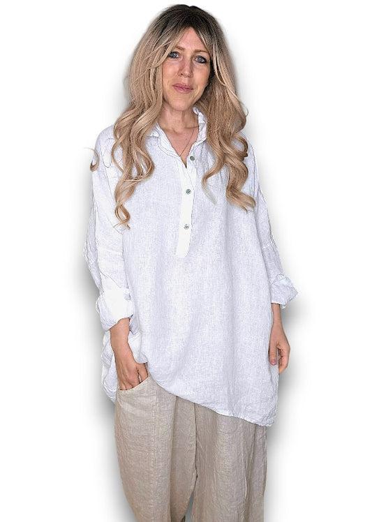 White Coastal Tunic Shirt