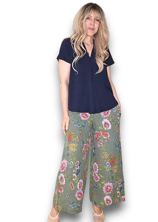 Forest Palazzo Doily Rose Pant