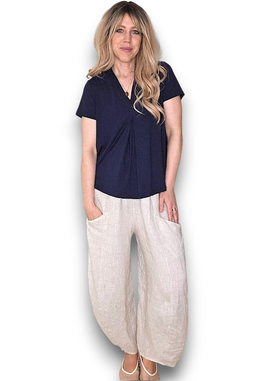 Navy Samba Viscose Tee