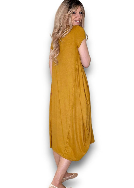 Mustard Samba Viscose Dress
