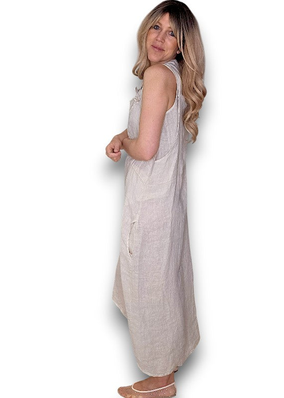 Beige Plain Tie it your way-Jumpsuit Dress