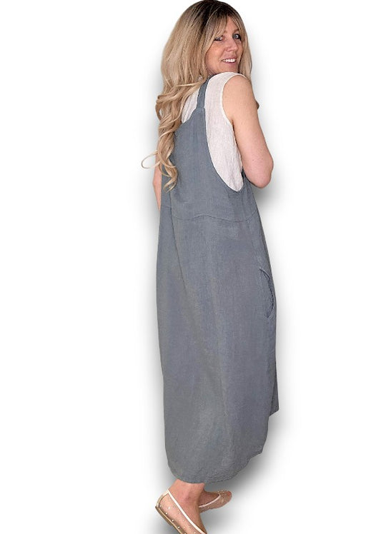Grey Plain Tie it your way-Jumpsuit Dress