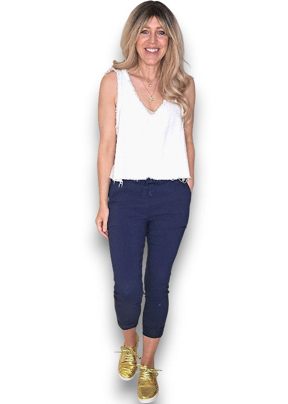 Navy Plain Pants