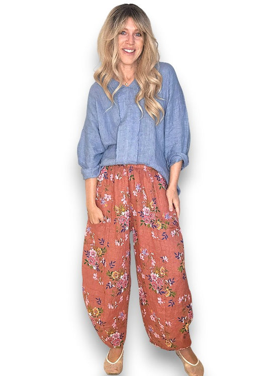 Brick Wild Daisy Barrel Pant
