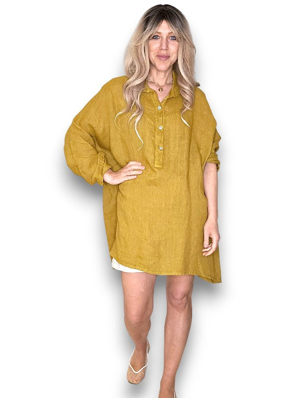 Mustard Coastal Tunic Shirt