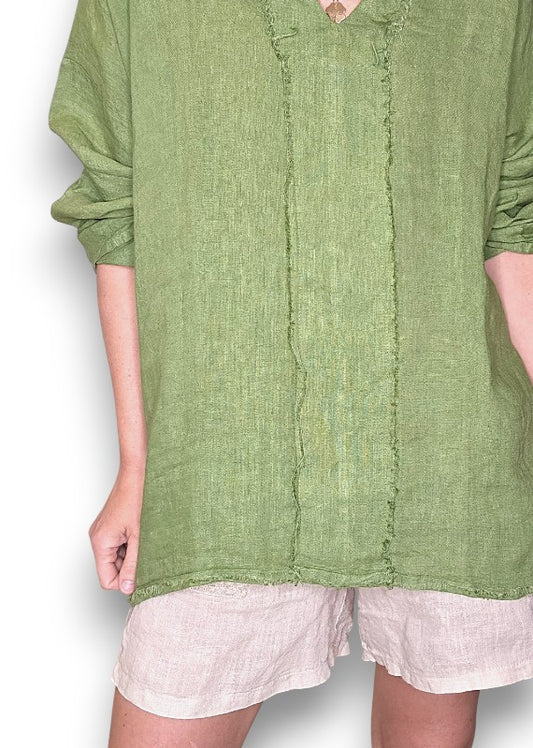 Ivy Green Coastal Fray Tunic