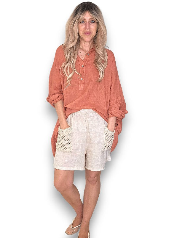 Brick Coastal Tunic Shirt