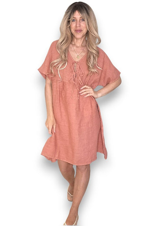 Brick Deux Ribbon Babydoll Dress