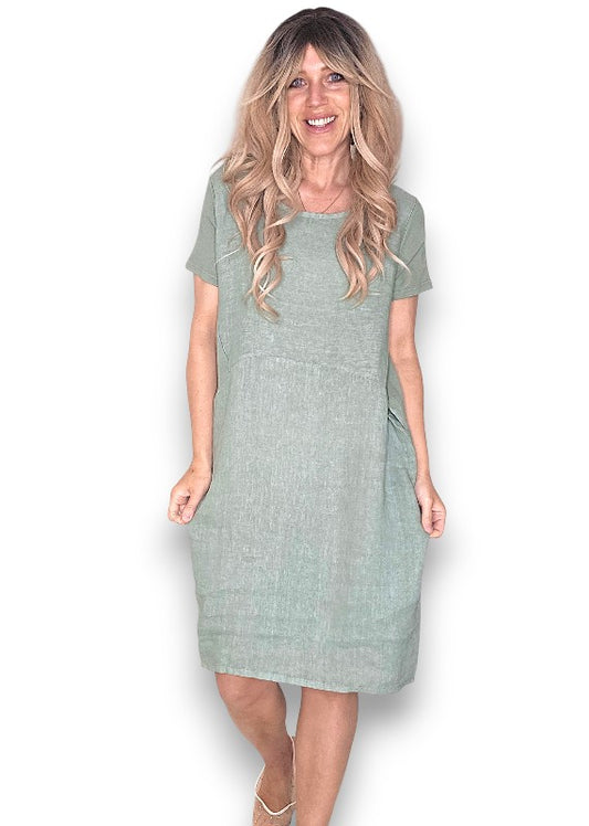 Sage Plain Jungle Dress