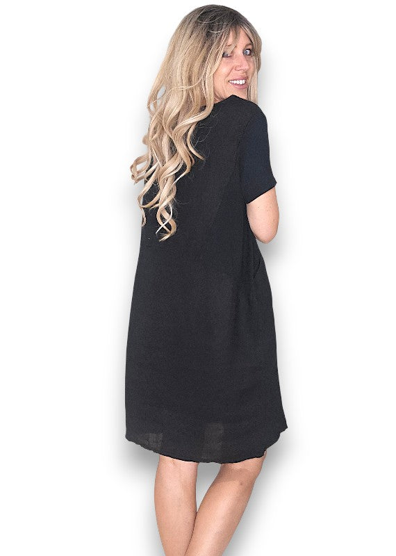 Black Plain Jungle Dress