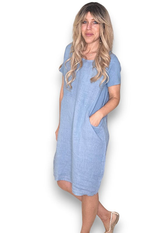 Petrol Plain Jungle Dress