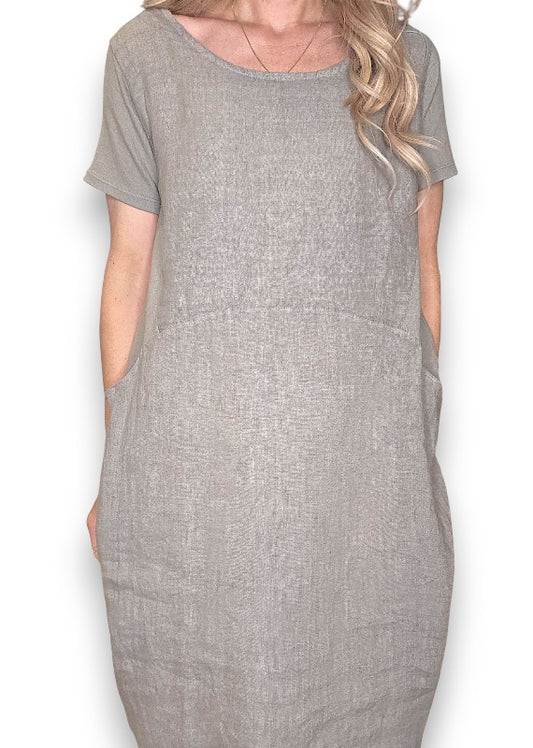 Grey Plain Jungle Dress