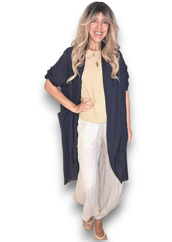 Black Linen Cover Up