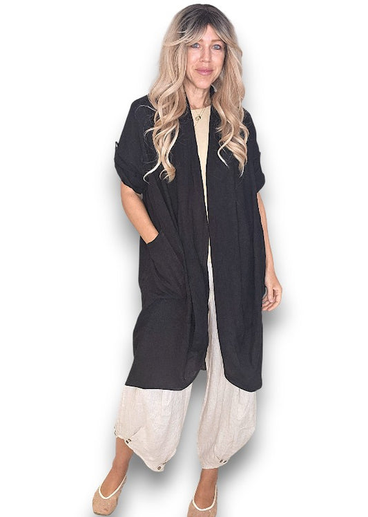 Black Linen Cover Up