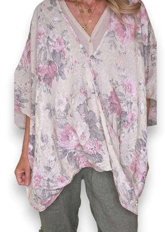 Beige Scarlett Rose Hemmingway Wrap