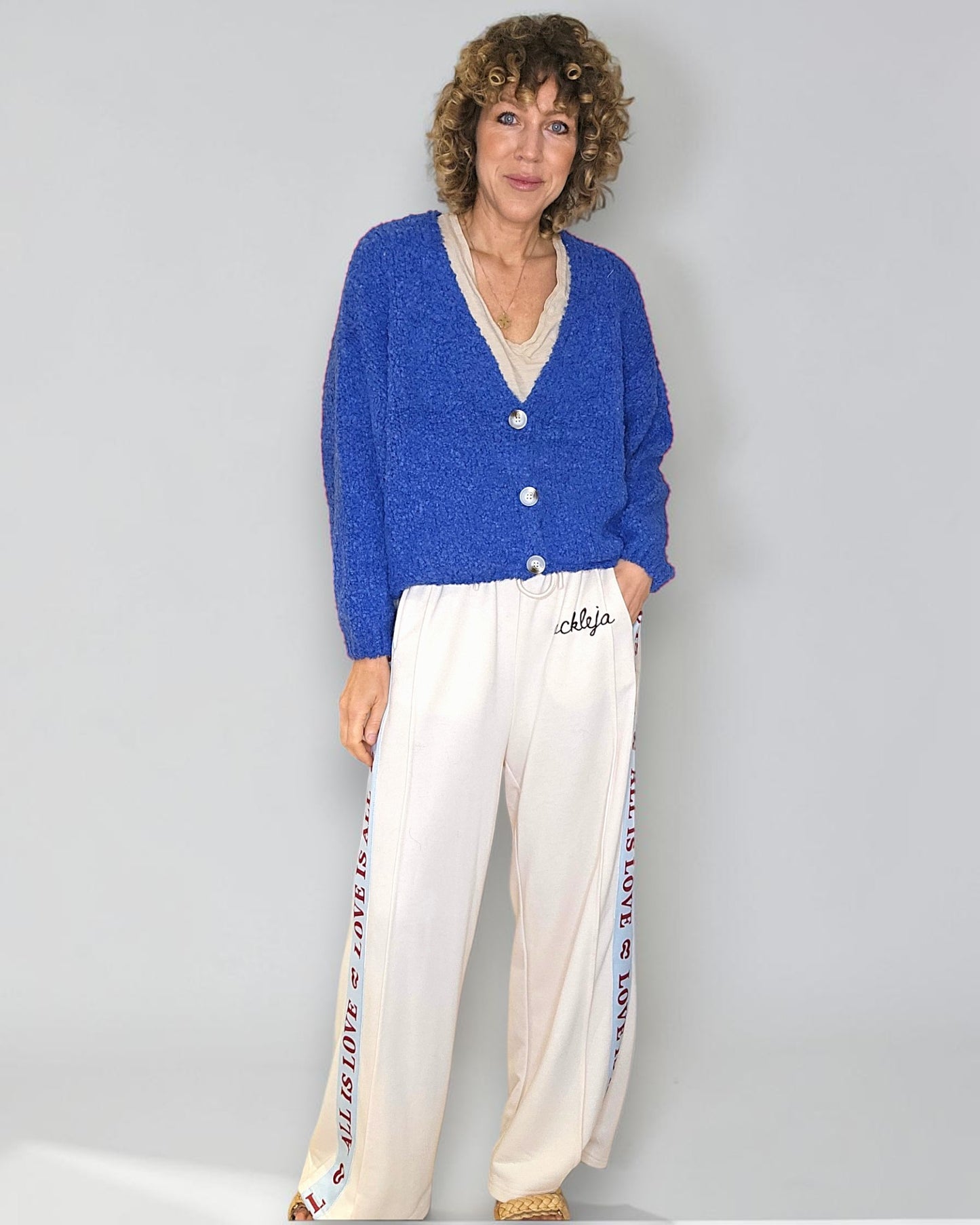 Cobalt Chenille Cropped Cardigan