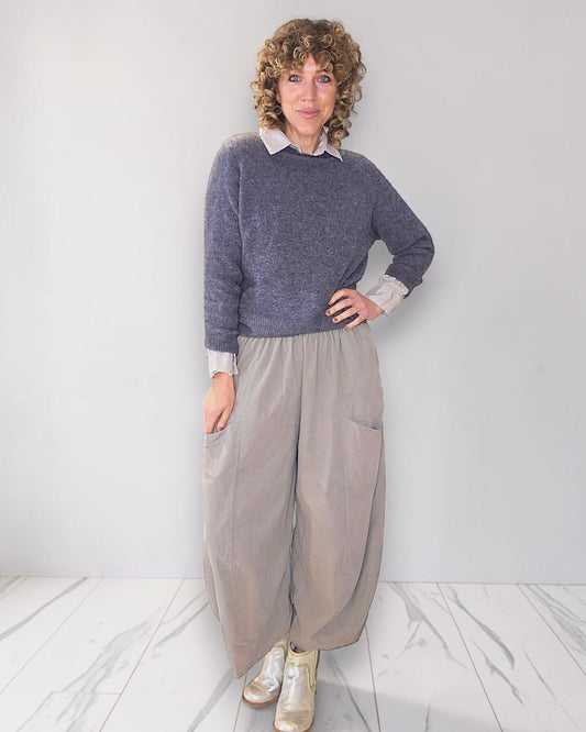 Mocha Corduroy Barrel Pants