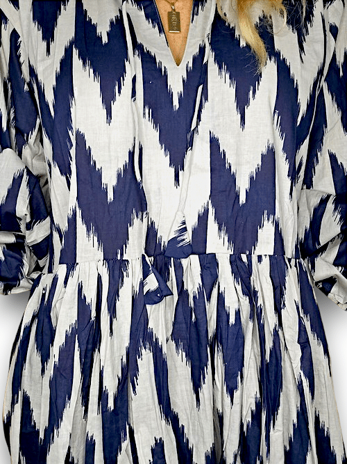 IDA IVY Pouf Sl Dress/Nvy Aztec image 3