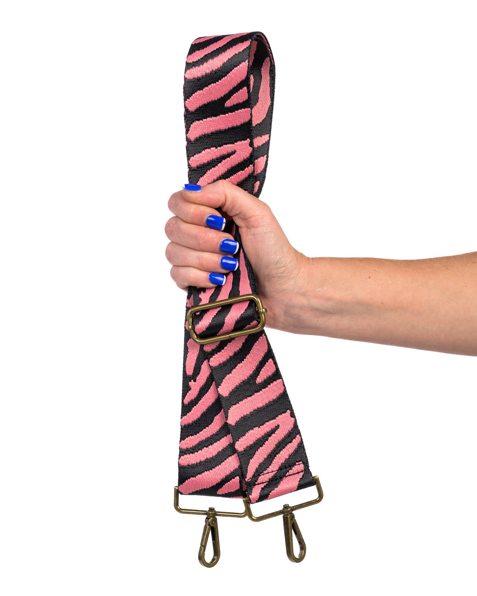 Wide Zebra | Black & Pink | Bagstrap