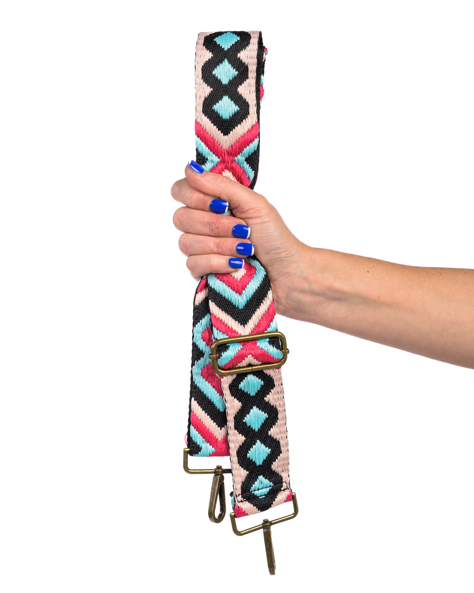 Aztec Boheme | Hot Pink, Turqoise & Black | Bagstrap