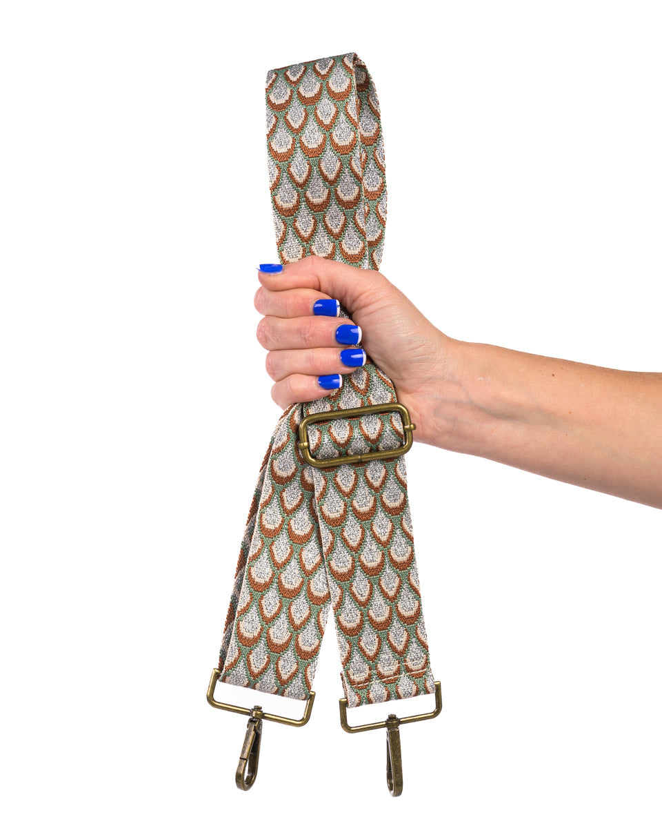 Owl Bay Metallic | Silver Glitter & Jade Green | Bagstrap