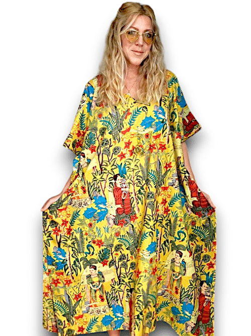 IDA IVY Resortwear-Kaftan-Frida/Yellow