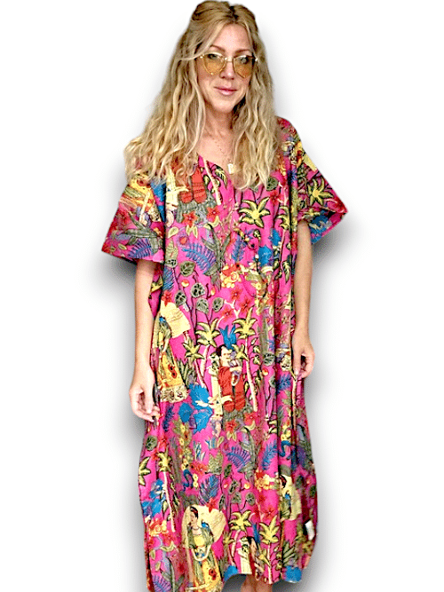 IDA IVY Resortwear-Kaftan-Frida/Hot Pink