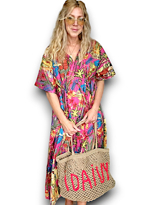 IDA IVY Resortwear-Kaftan-Frida/Hot Pink