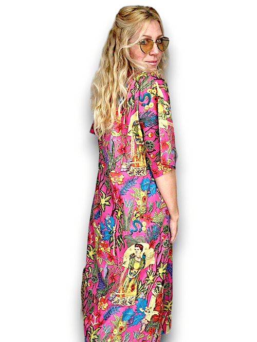 IDA IVY Resortwear-Kaftan-Frida/Hot Pink