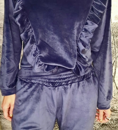 Mrs Digby Navy Velour Sweater