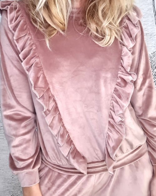 Mrs Digby Pink Velour Sweater