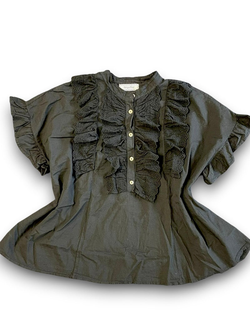 Black Eyelet Top