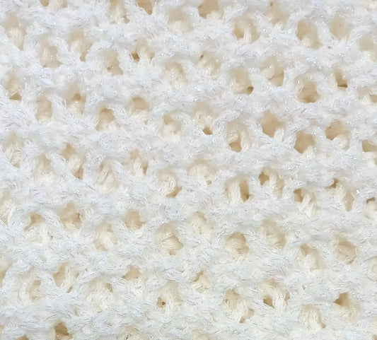 White Glitter Hollow Knit Poncho