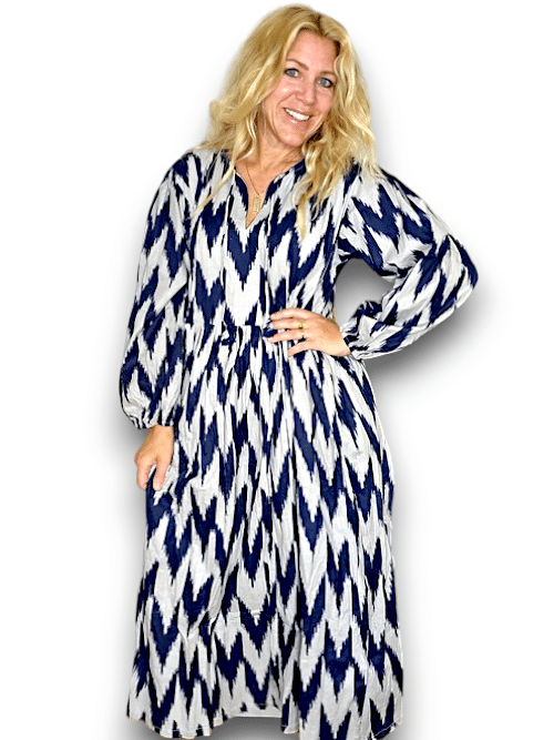 IDA IVY Pouf Sl Dress/Nvy Aztec image 6