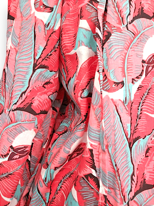 IDA IVY Pouf Sleeve Tunic-Monstera/Pink image 3