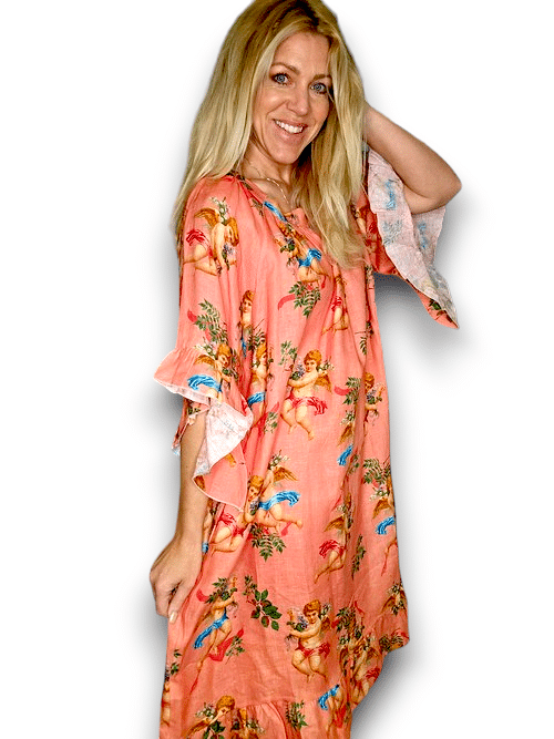 Coral Angels Nordic Frill Linen Dress Helga May Coral Angels Nordic Frill Linen Dress Helga May