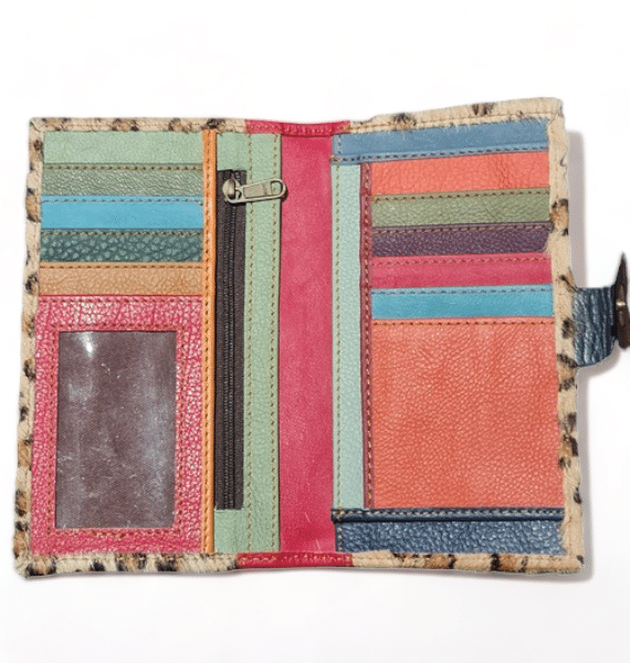 Hey Herbee Ruby Leather Wallet-AE1649-Red-Light Beige-Small Print