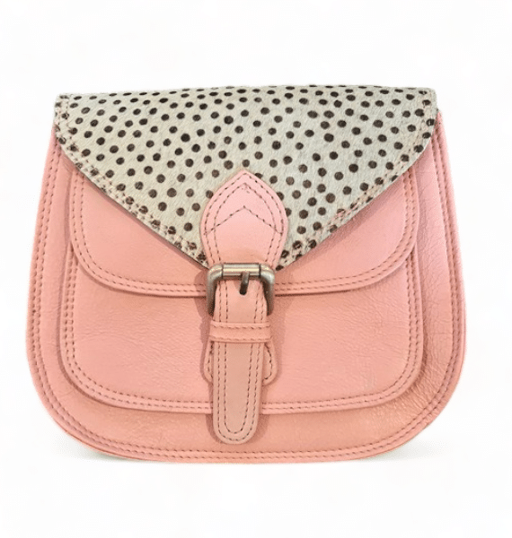 Freeda Boutique | Baby Pink & Mini Dot | Leather Bag