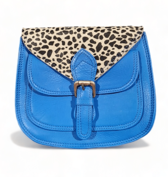 Freeda Boutique | Bright Blue & Mini Pebble | Leather Bag