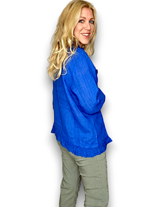Cobalt Frill and Dandy Linen Jkt
