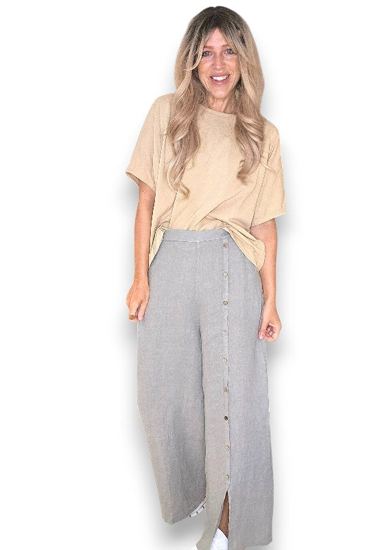 Light Grey Front Row Button Sailor Pant image 0