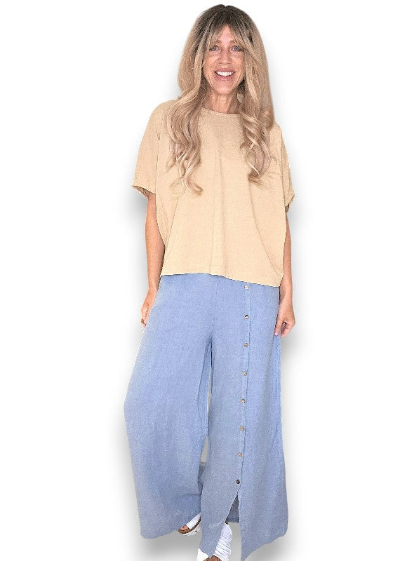 Petrol Front Row Button Sailor Pant image 5