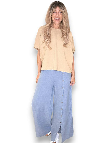 Petrol Front Row Button Sailor Pant image 5