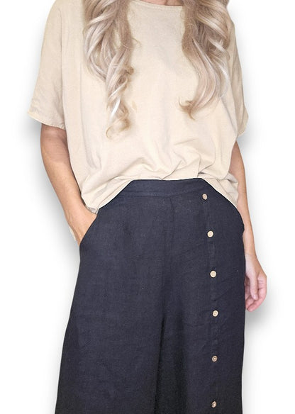 Navy Front Row Button Sailor Pant image 5