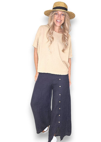 Navy Front Row Button Sailor Pant image 2