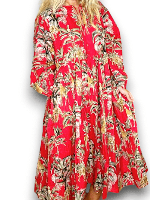 IDA IVY Pouf Sl Dress/Savann Red image 9