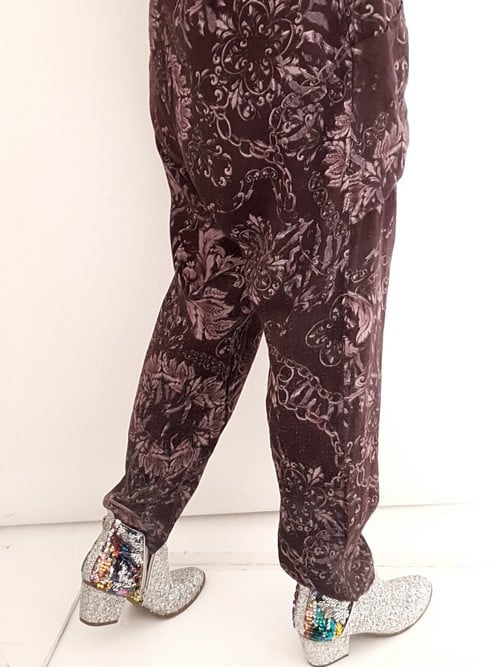 Wine Paisley Peggy Pants