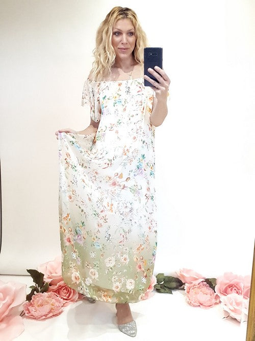 Vanilla/Green Maud Josefina DipDye Singoalla Maxi